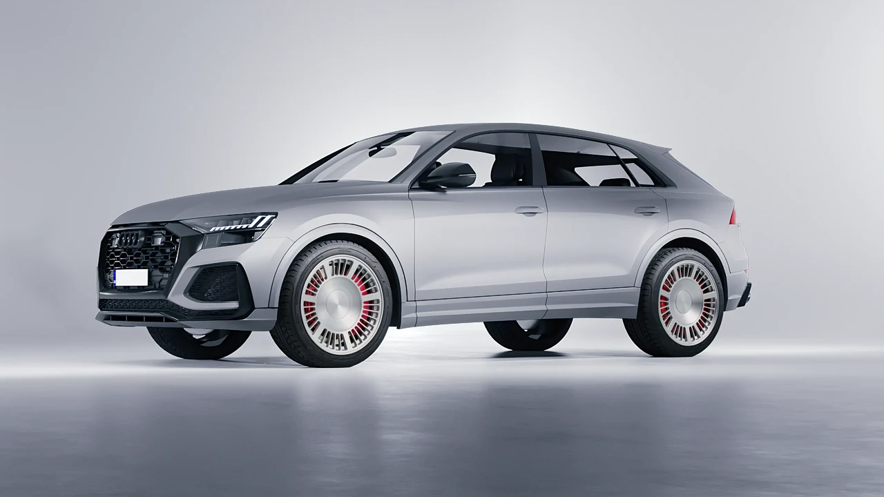 Audi RS Q8 2020 on RDB LA Masterpiece forged wheels, front three-quarter view