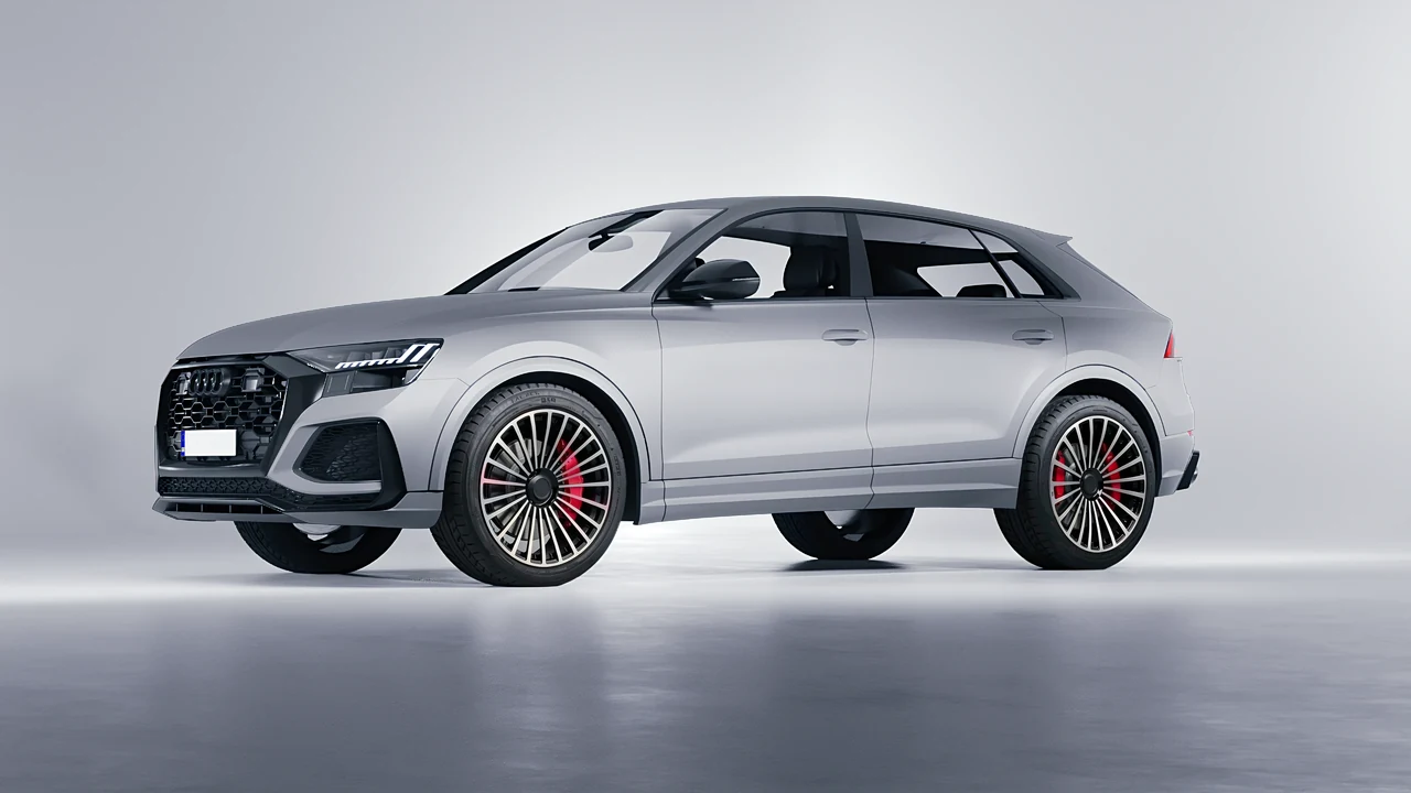 Audi RS Q8 2020 on RDB LA Twenty Three forged wheels, front three-quarter view