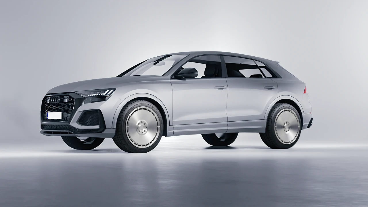 Audi RS Q8 2020 on RDB LA Zero forged wheels, front three-quarter view
