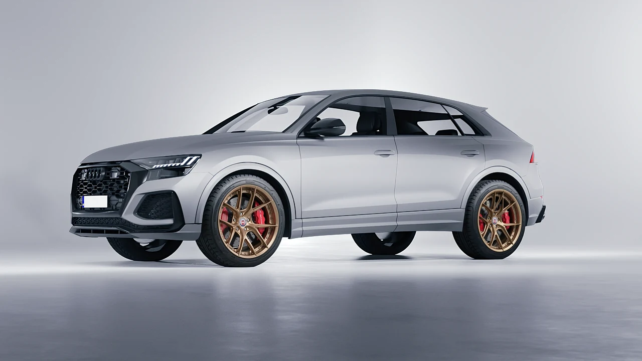 Audi RS Q8 2020 on HRE Performance Wheels S101SC forged wheels, front three-quarter view