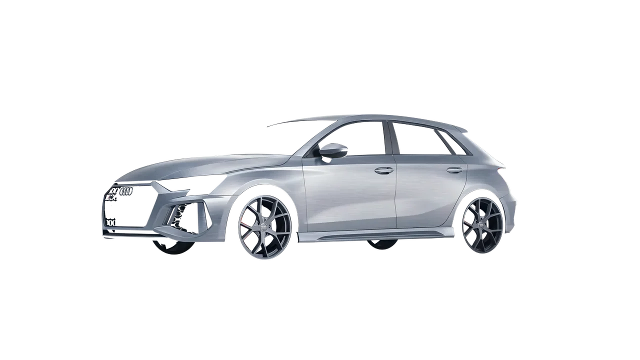 Audi RS3 Sportback 2021 wrapped in Brushed Aluminum (Avery Dennison SW900-812-X), front three-quarter view