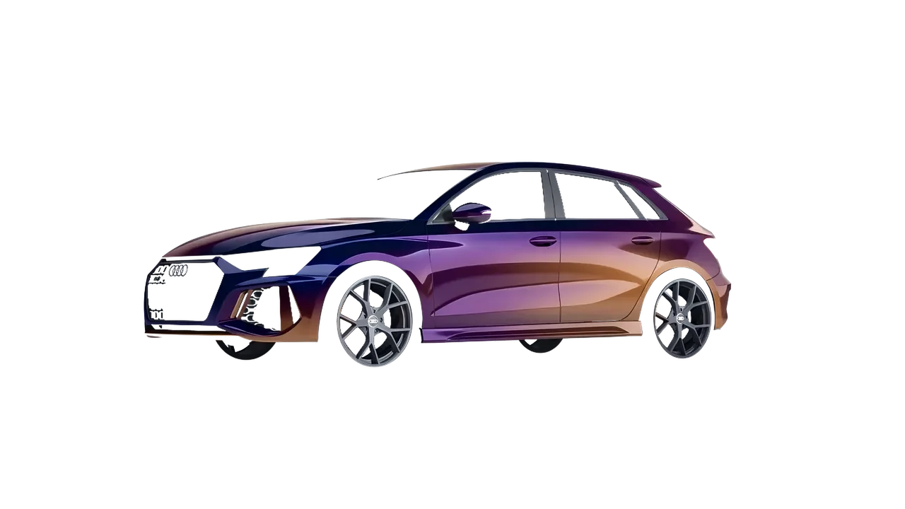 Audi RS3 Sportback 2021 wrapped in Gloss Flip Deep Space (3M GP278), front three-quarter view