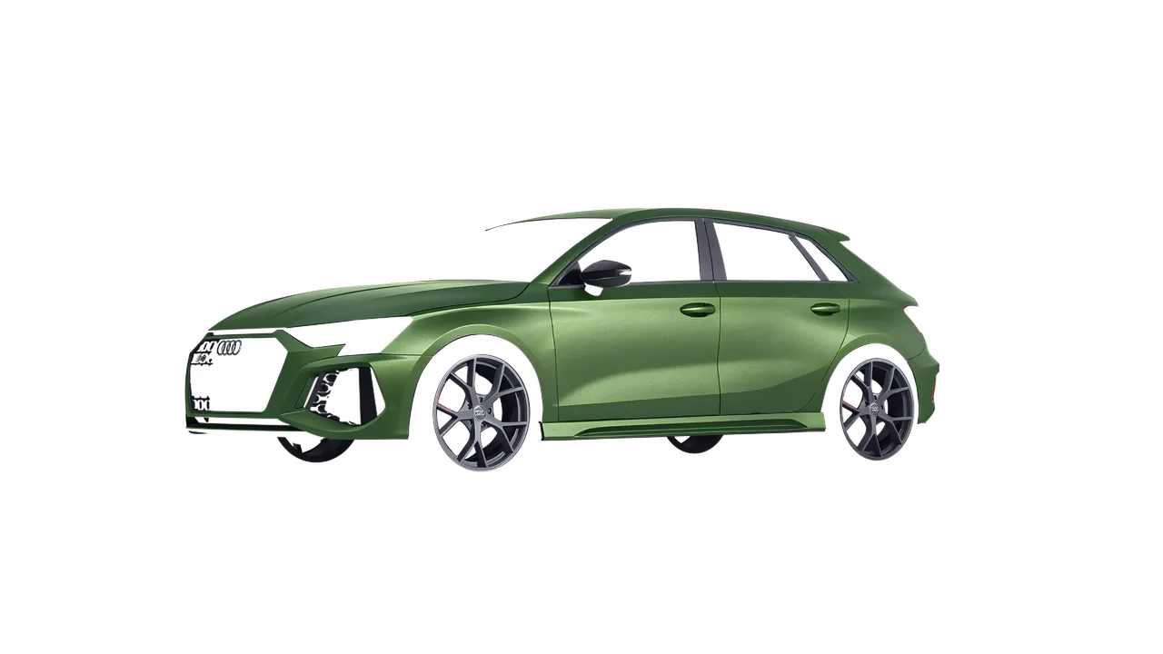 Audi RS3 Sportback 2021 wrapped in Apple Green (Avery Dennison SW900-745-M), front three-quarter view