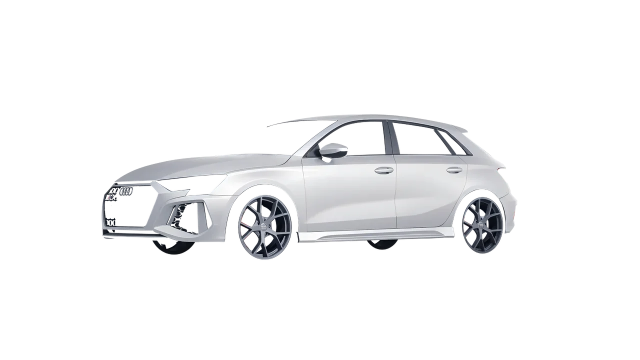 Audi RS3 Sportback 2021 wrapped in Matte Silver (3M M21), front three-quarter view