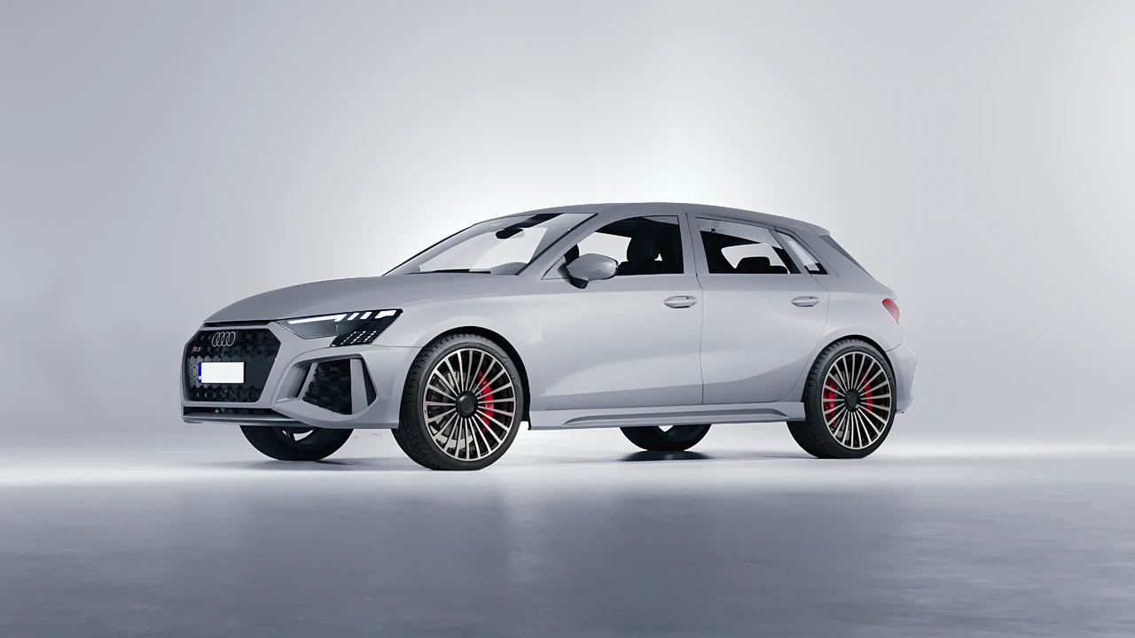 Audi RS3 Sportback 2021 on RDB LA Twenty Three forged wheels, front three-quarter view