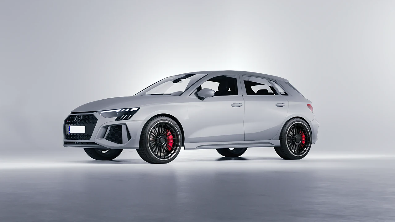 Audi RS3 Sportback 2021 on RDB LA Twenty Two forged wheels, front three-quarter view