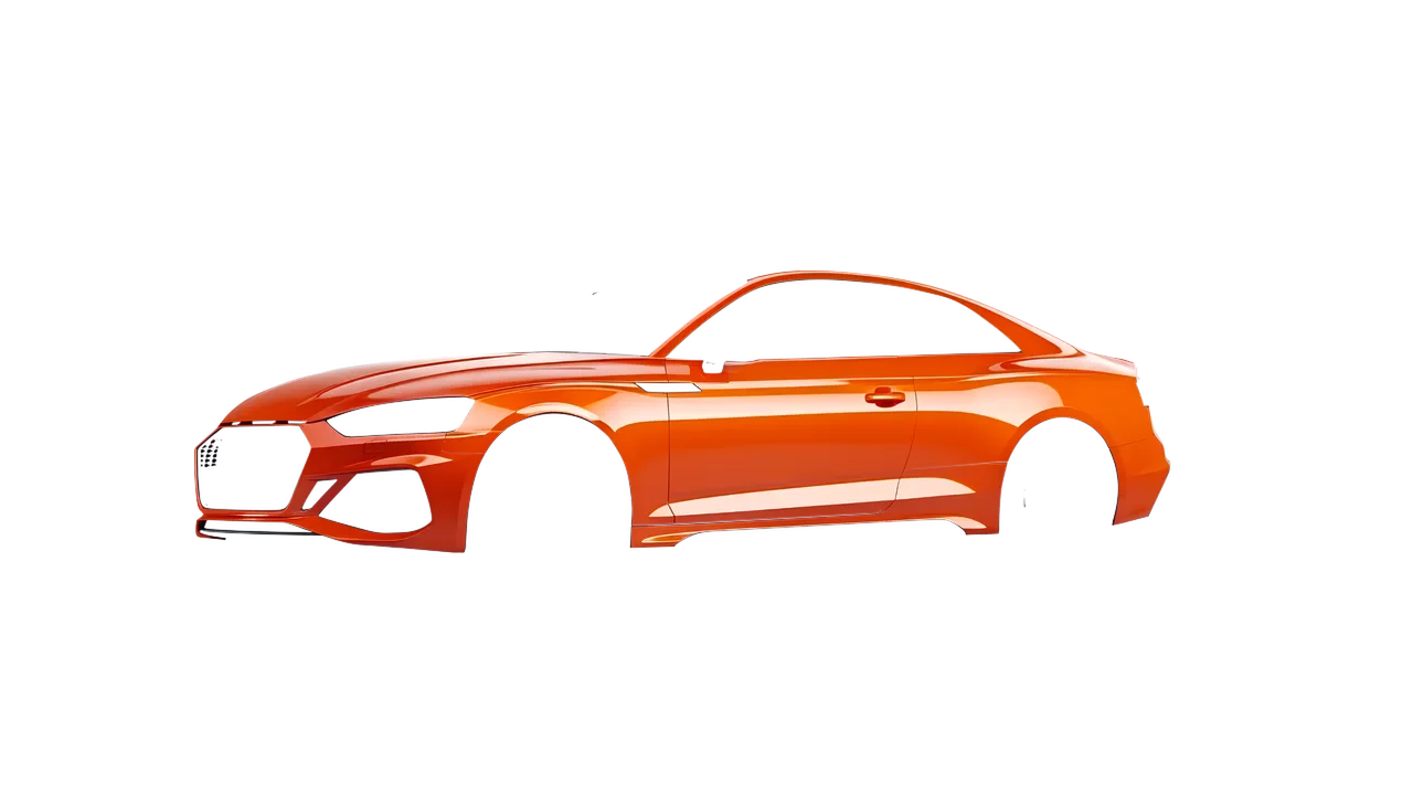 Audi RS5 Coupe 2020 wrapped in Fiery Orange (3M G364), front three-quarter view