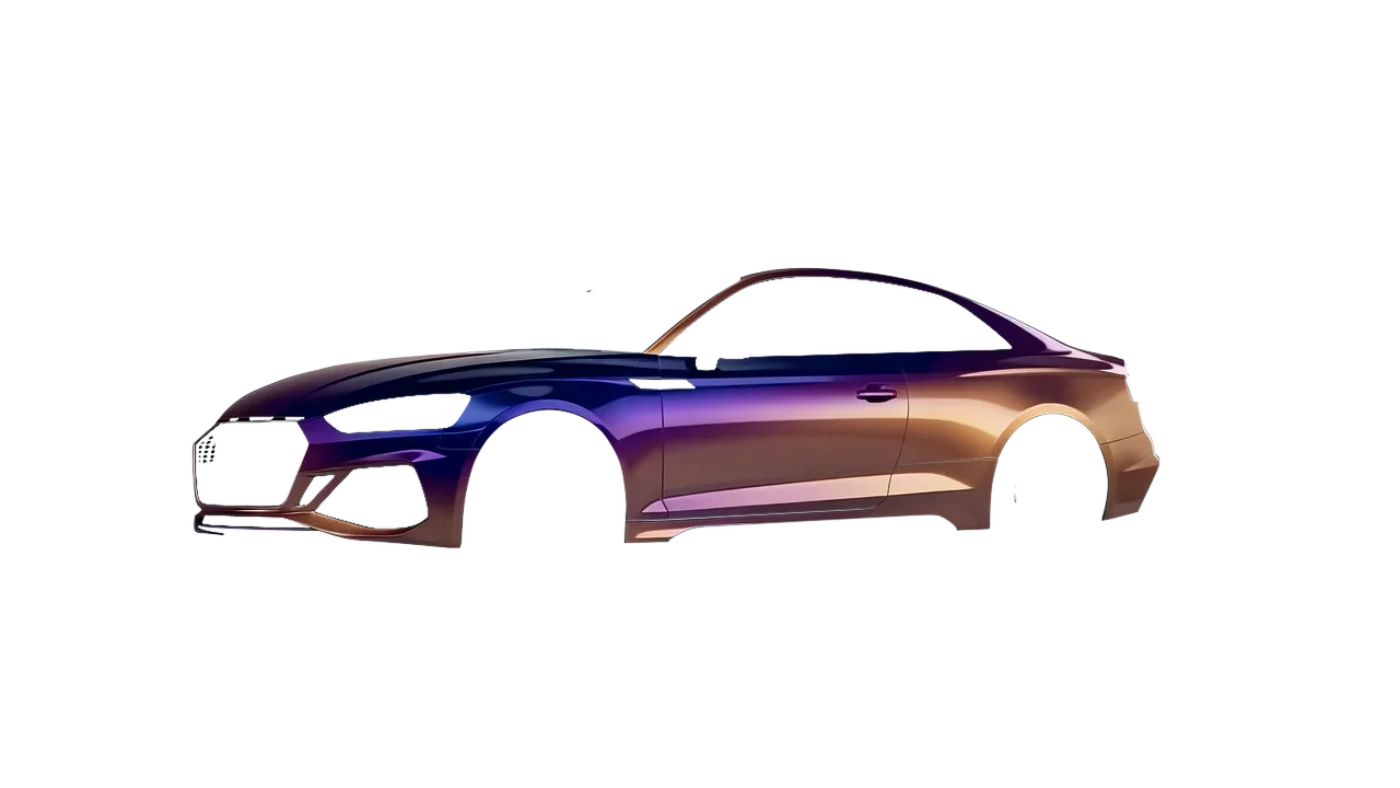Audi RS5 Coupe 2020 wrapped in Gloss Flip Deep Space (3M GP278), front three-quarter view