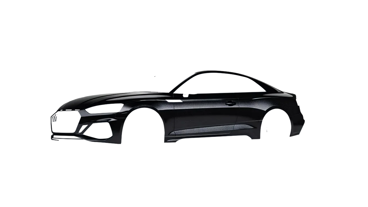 Audi RS5 Coupe 2020 wrapped in Mystery Black (Avery Dennison SW900-184-M), front three-quarter view