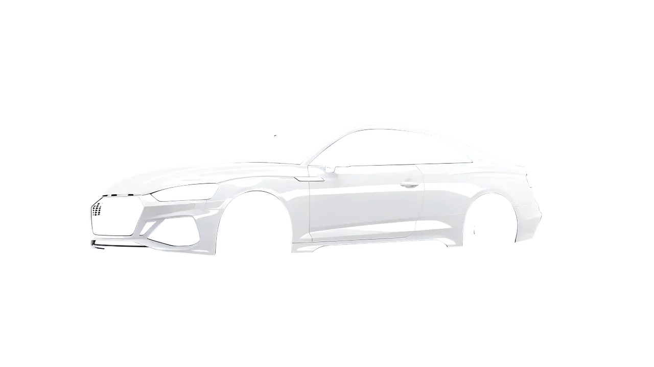 Audi RS5 Coupe 2020 wrapped in Gloss White (3M G10), front three-quarter view