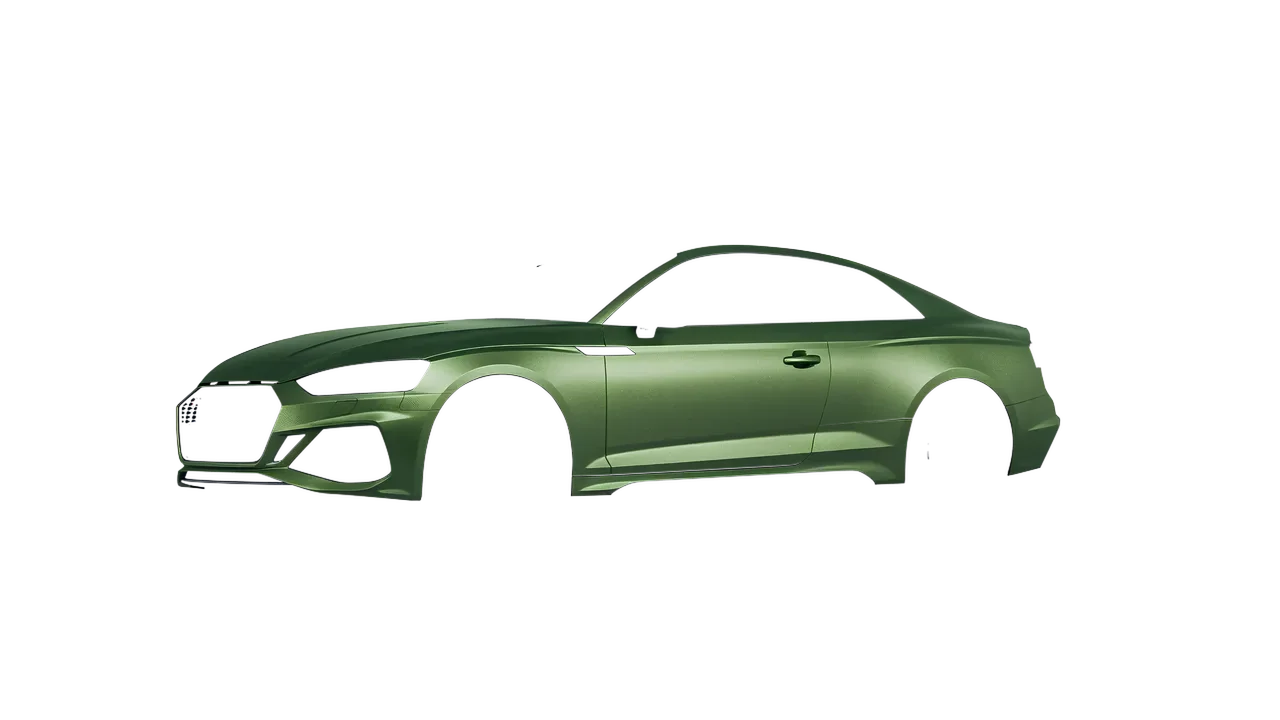 Audi RS5 Coupe 2020 wrapped in Apple Green (Avery Dennison SW900-745-M), front three-quarter view