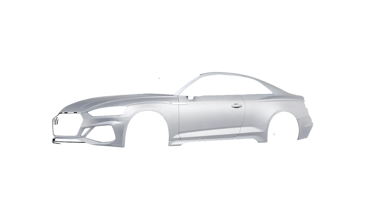 Audi RS5 Coupe 2020 wrapped in Matte Silver (3M M21), front three-quarter view