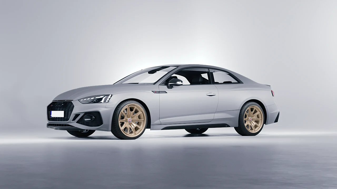 Audi RS5 Coupe 2020 on HRE Performance Wheels 427M forged wheels, front three-quarter view