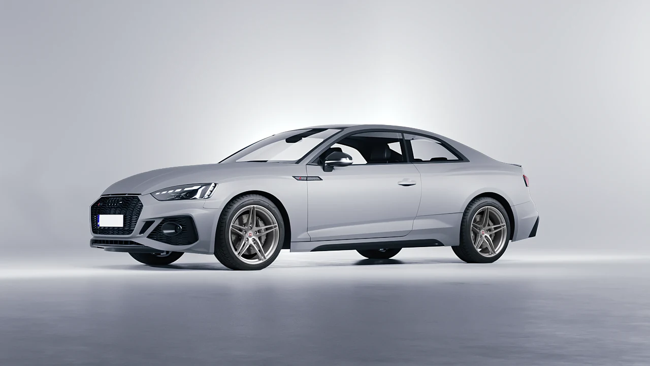 Audi RS5 Coupe 2020 on HRE Performance Wheels P107 forged wheels, front three-quarter view