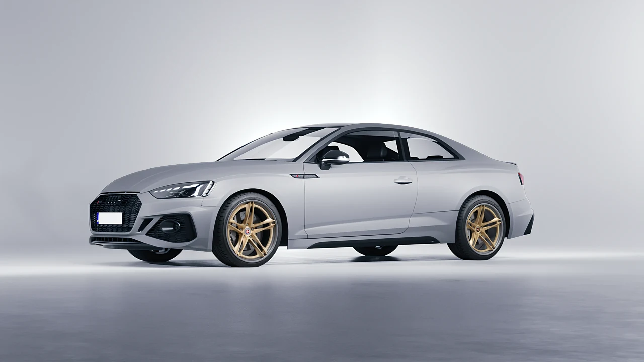 Audi RS5 Coupe 2020 on HRE Performance Wheels S207H forged wheels, front three-quarter view