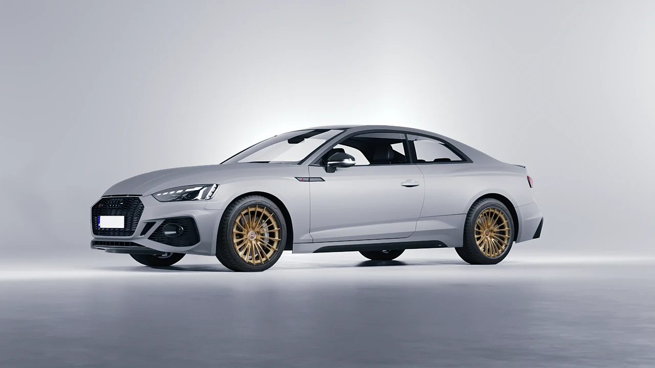 Audi RS5 Coupe 2020 on HRE Performance Wheels S209H forged wheels, front three-quarter view