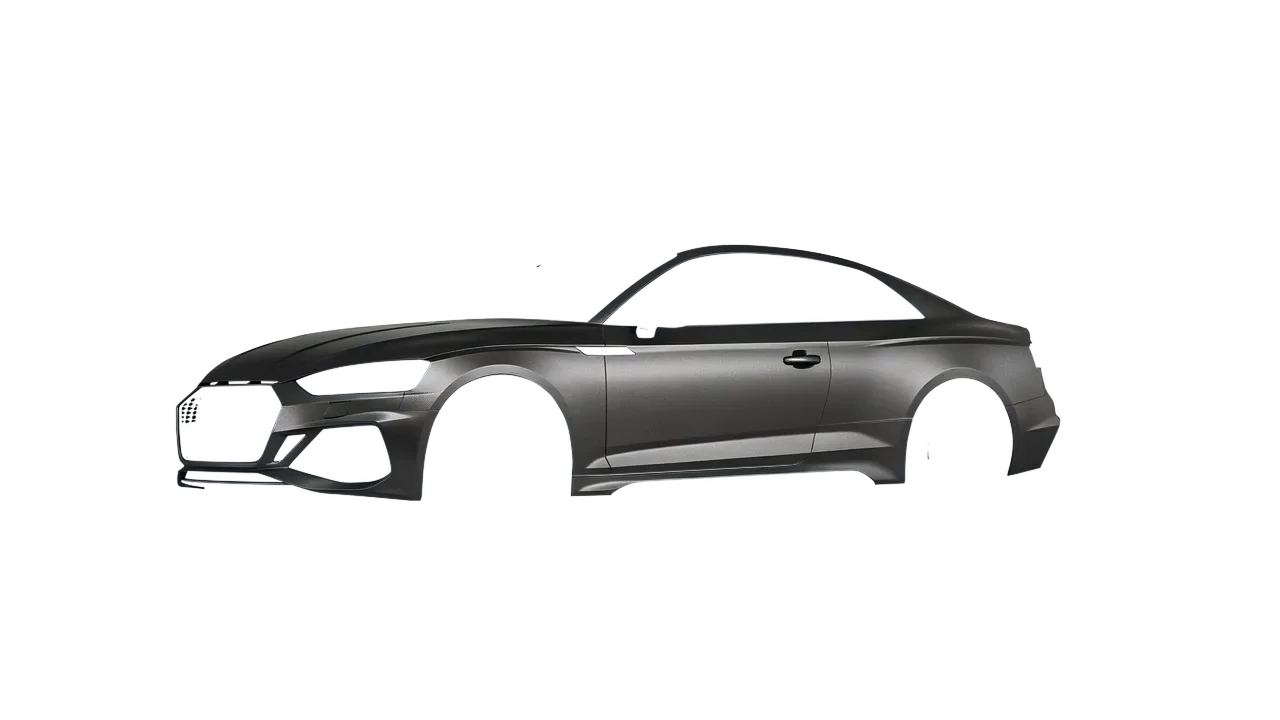 Audi RS5 Coupe 2020 wrapped in Black Rock Grey (Avery Dennison SW900-823-M), front three-quarter view
