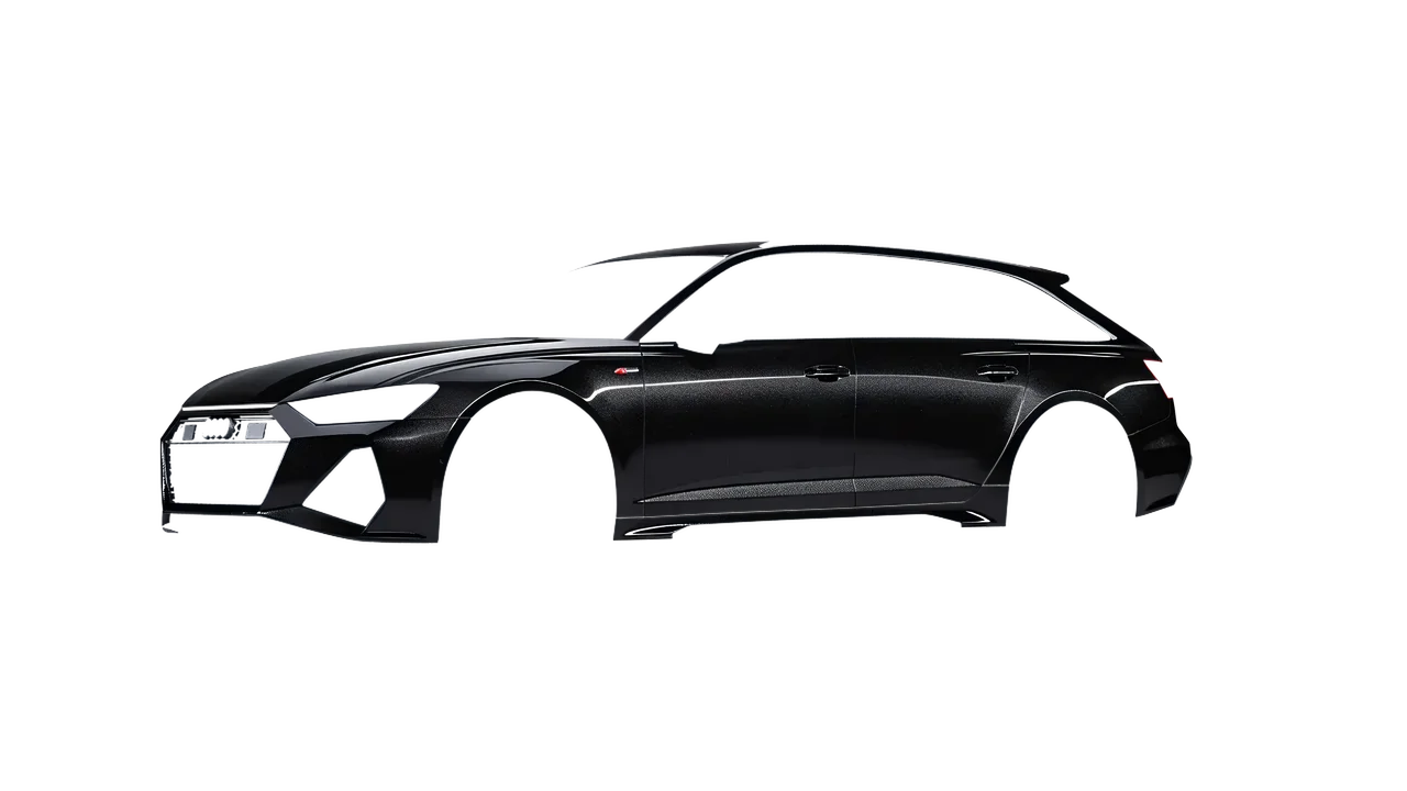 Audi RS6 Avant Performance 2023 wrapped in Mystery Black (Avery Dennison SW900-184-M), front three-quarter view