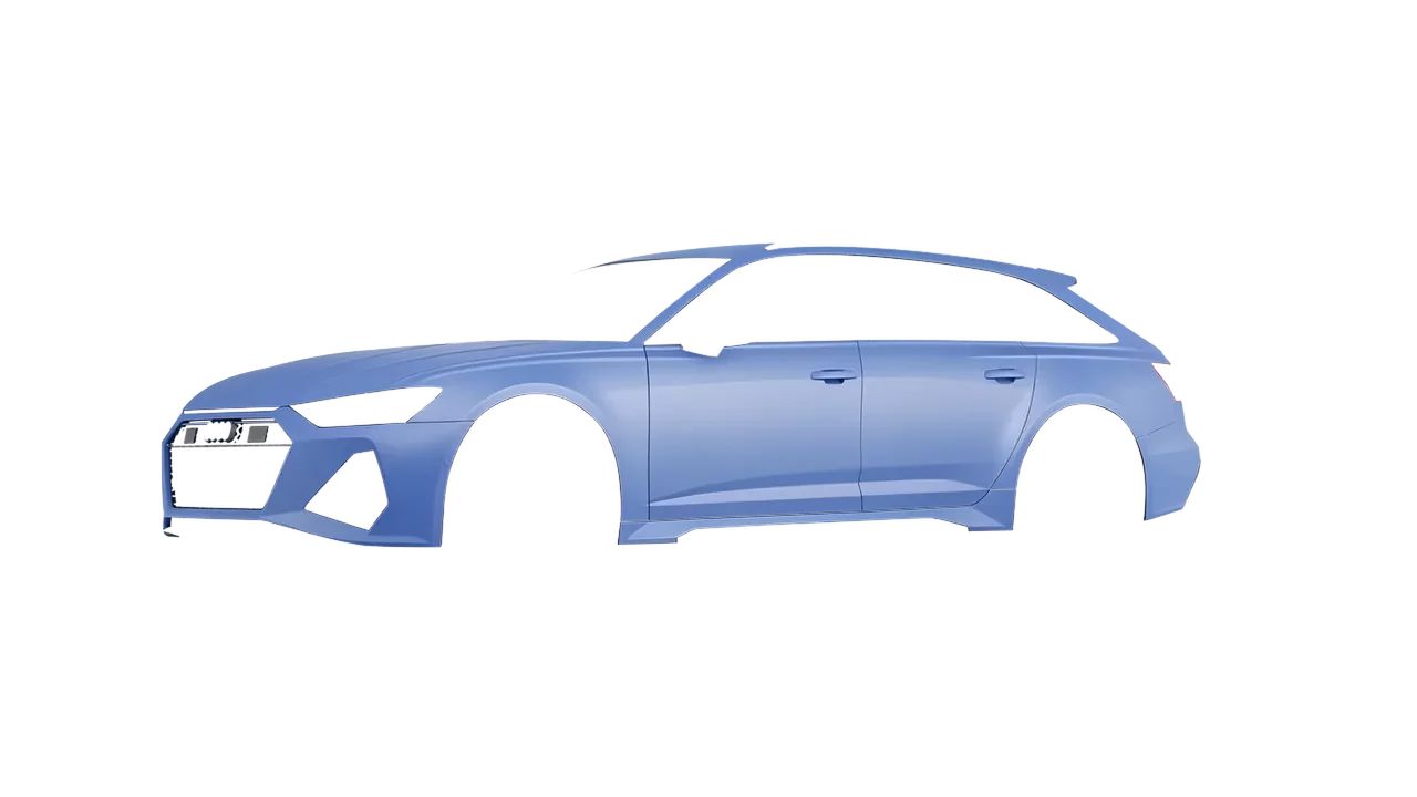 Audi RS6 Avant Performance 2023 wrapped in Dreamline Blue (Avery Dennison SW900-616-O), front three-quarter view