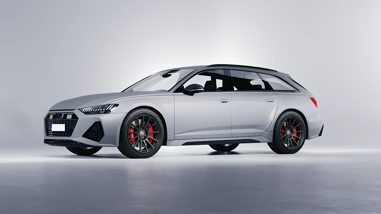 Audi RS6 Avant Performance 2023 on HRE Performance Wheels 313-GT forged wheels, front three-quarter view