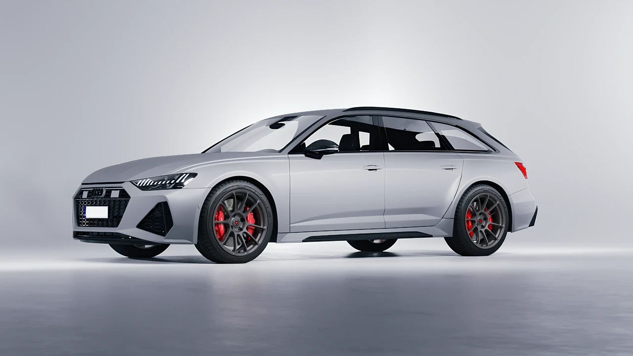 Audi RS6 Avant Performance 2023 on HRE Performance Wheels RC103 forged wheels, front three-quarter view
