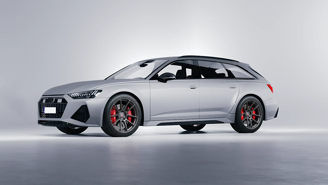 Audi RS6 Avant Performance 2023 on HRE Performance Wheels RC104 forged wheels, front three-quarter view
