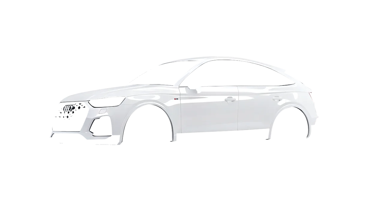 Audi SQ5 Sportback 2021 wrapped in Gloss White (3M G10), front three-quarter view