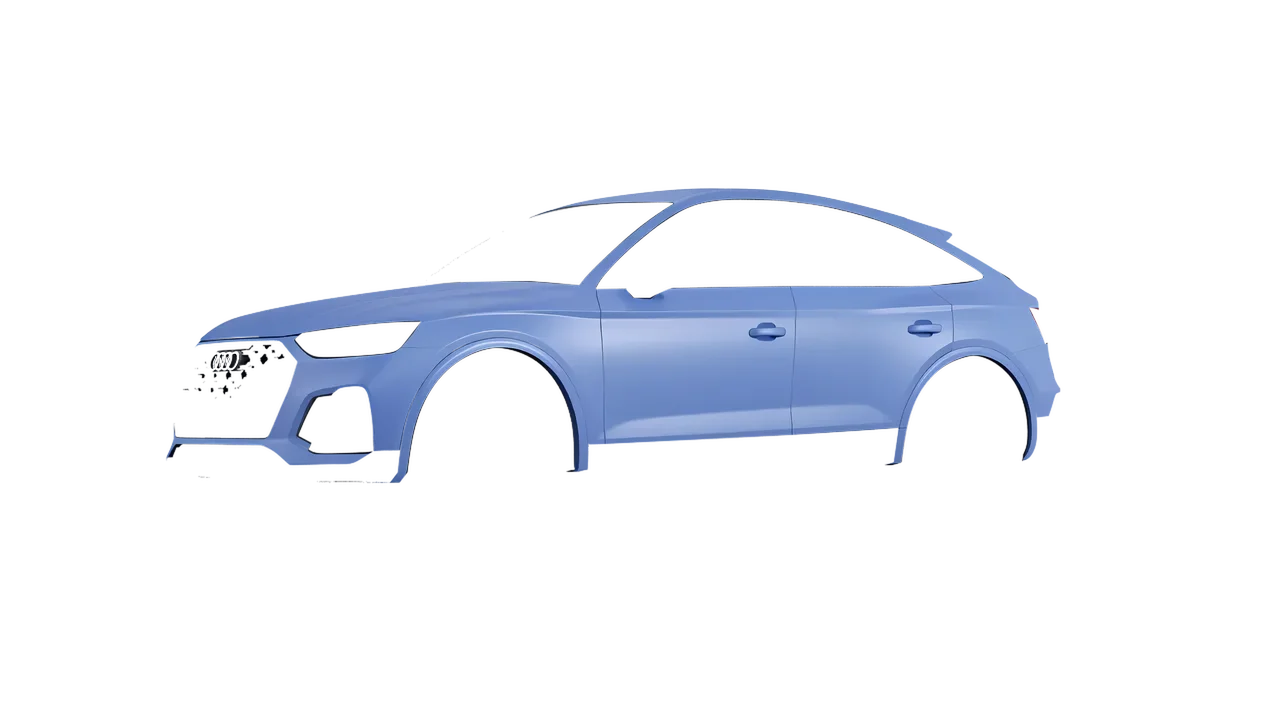 Audi SQ5 Sportback 2021 wrapped in Dreamline Blue (Avery Dennison SW900-616-O), front three-quarter view
