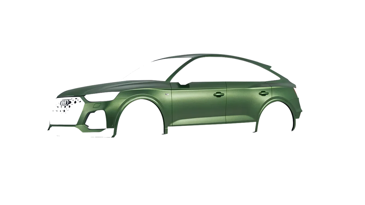 Audi SQ5 Sportback 2021 wrapped in Apple Green (Avery Dennison SW900-745-M), front three-quarter view
