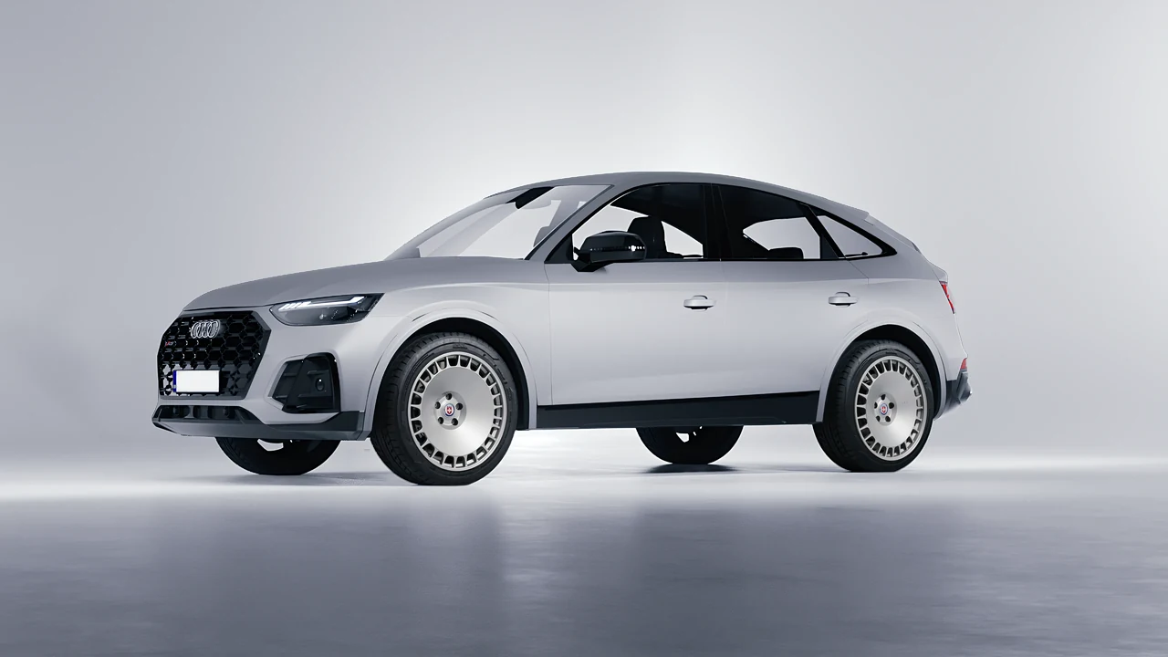 Audi SQ5 Sportback 2021 on HRE Performance Wheels 935M forged wheels, front three-quarter view