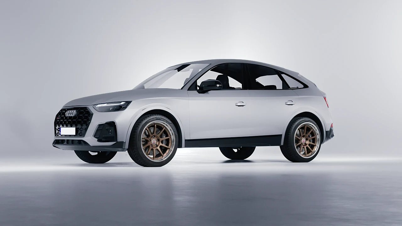 Audi SQ5 Sportback 2021 on HRE Performance Wheels C103 forged wheels, front three-quarter view