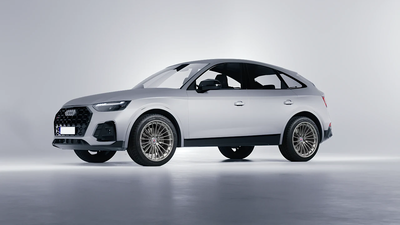 Audi SQ5 Sportback 2021 on HRE Performance Wheels S209 forged wheels, front three-quarter view