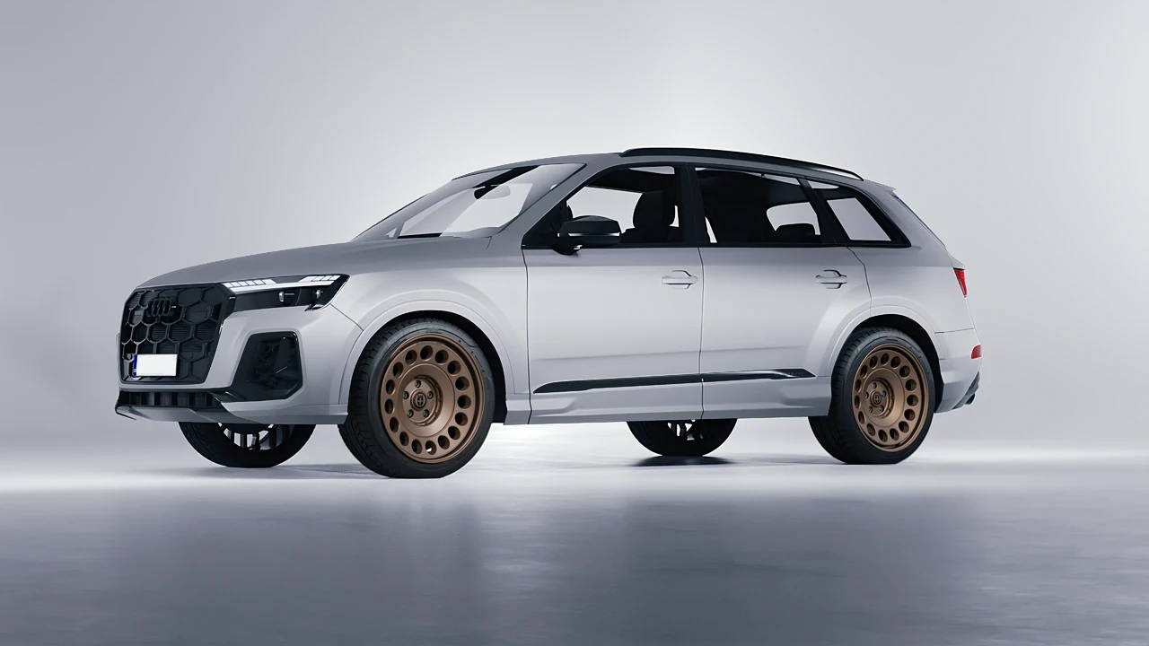 Audi SQ7 2024 on HRE Performance Wheels 037-GTM forged wheels, front three-quarter view