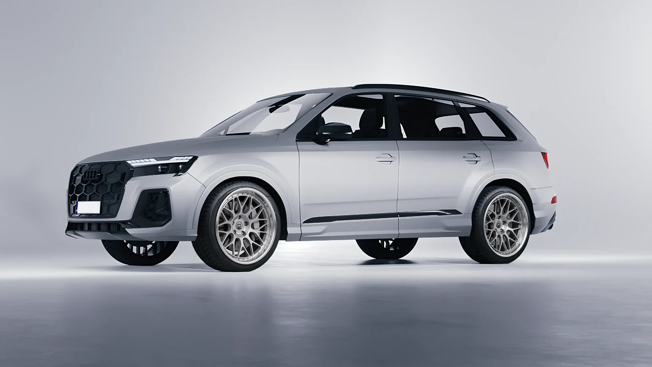 Audi SQ7 2024 on HRE Performance Wheels 300 forged wheels, front three-quarter view
