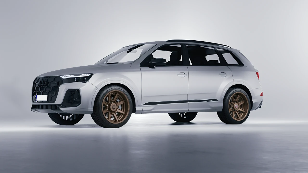 Audi SQ7 2024 on HRE Performance Wheels HD188 forged wheels, front three-quarter view