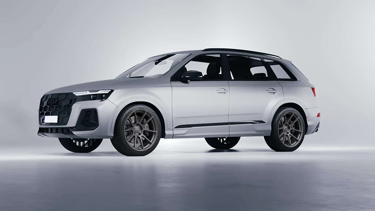 Audi SQ7 2024 on HRE Performance Wheels RC104 forged wheels, front three-quarter view