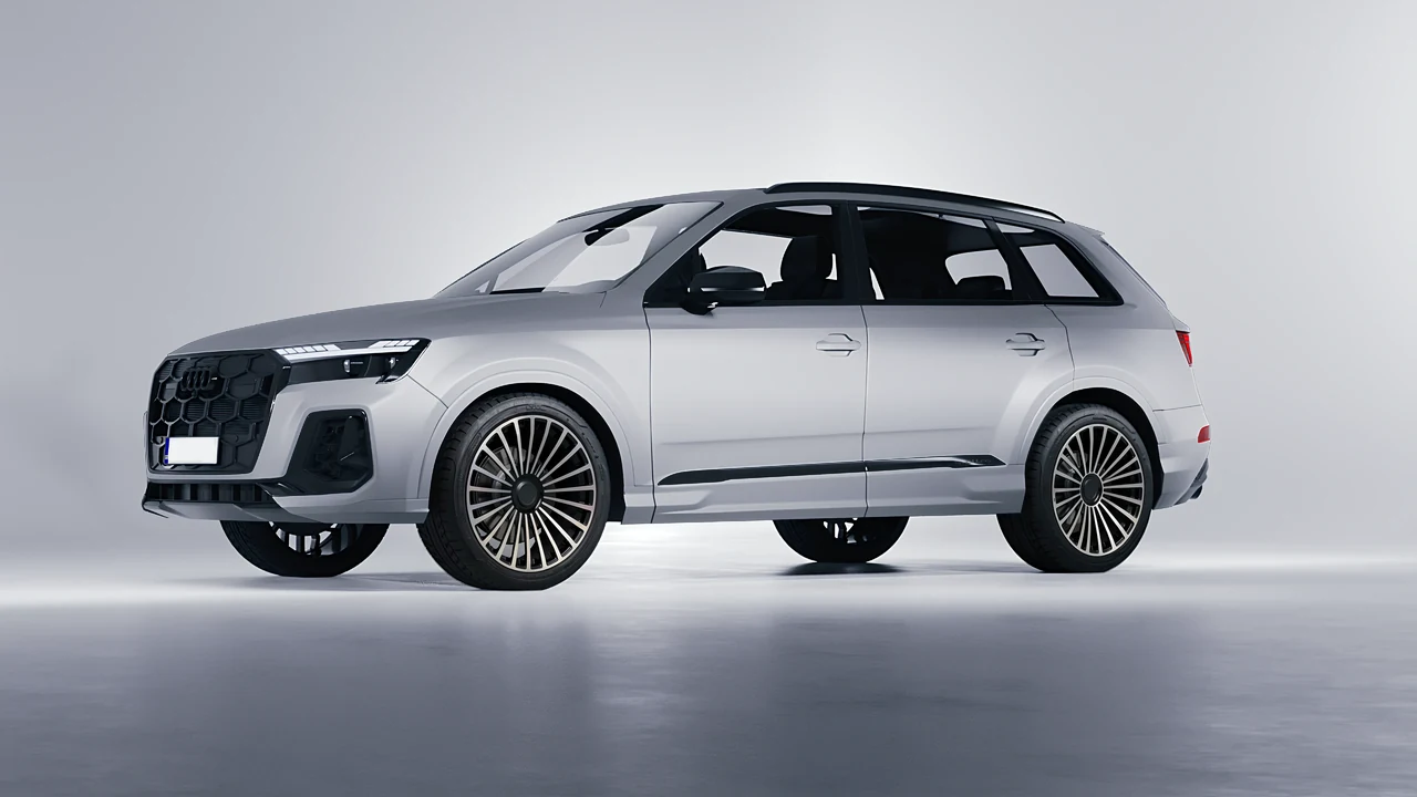 Audi SQ7 2024 on RDB LA Twenty Three forged wheels, front three-quarter view