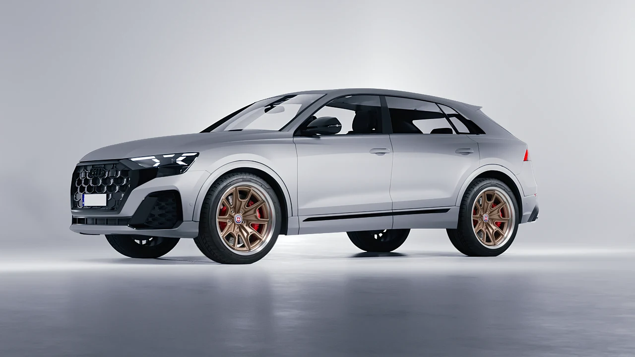 Audi SQ8 2024 on HRE Performance Wheels 427 forged wheels, front three-quarter view
