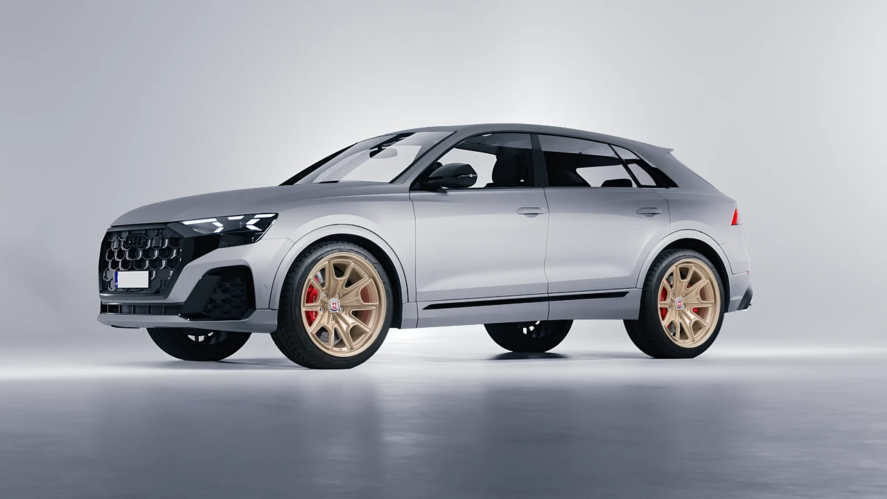 Audi SQ8 2024 on HRE Performance Wheels 427M forged wheels, front three-quarter view