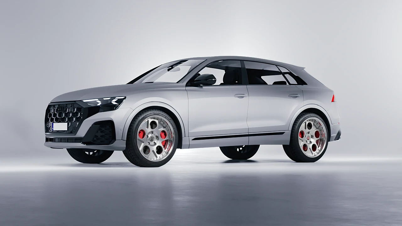Audi SQ8 2024 on HRE Performance Wheels 454 forged wheels, front three-quarter view