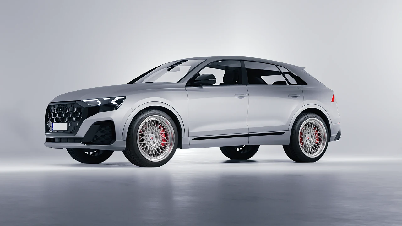 Audi SQ8 2024 on HRE Performance Wheels 501 forged wheels, front three-quarter view