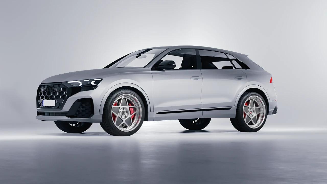 Audi SQ8 2024 on HRE Performance Wheels 505 forged wheels, front three-quarter view
