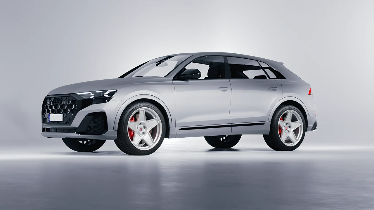 Audi SQ8 2024 on HRE Performance Wheels 505M forged wheels, front three-quarter view