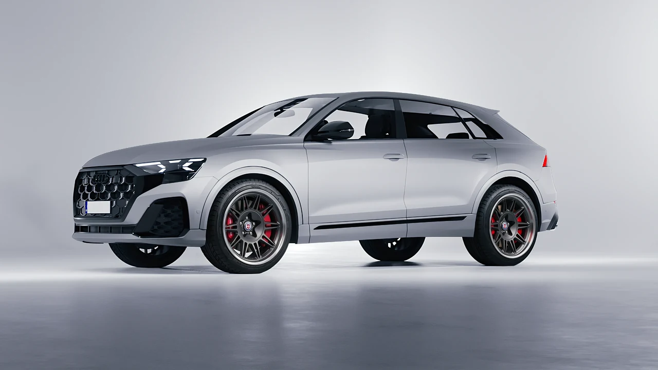 Audi SQ8 2024 on HRE Performance Wheels 528 forged wheels, front three-quarter view