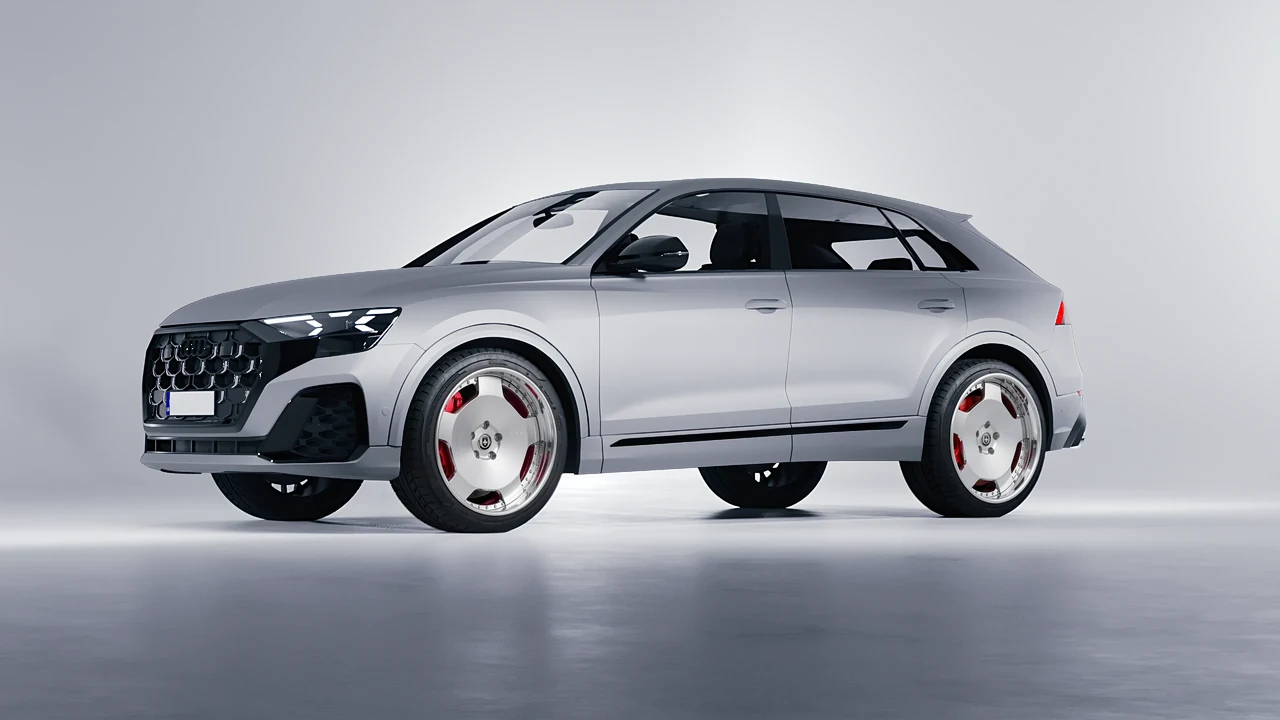 Audi SQ8 2024 on HRE Performance Wheels 544C forged wheels, front three-quarter view