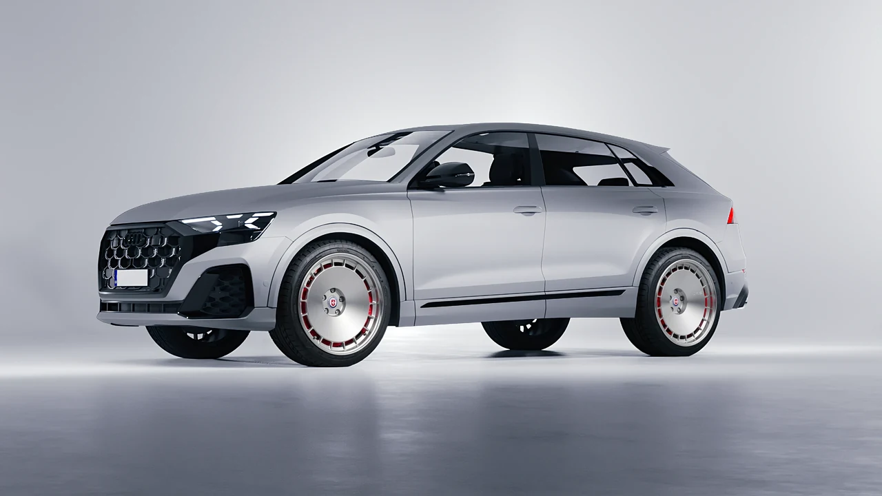 Audi SQ8 2024 on HRE Performance Wheels 935 forged wheels, front three-quarter view