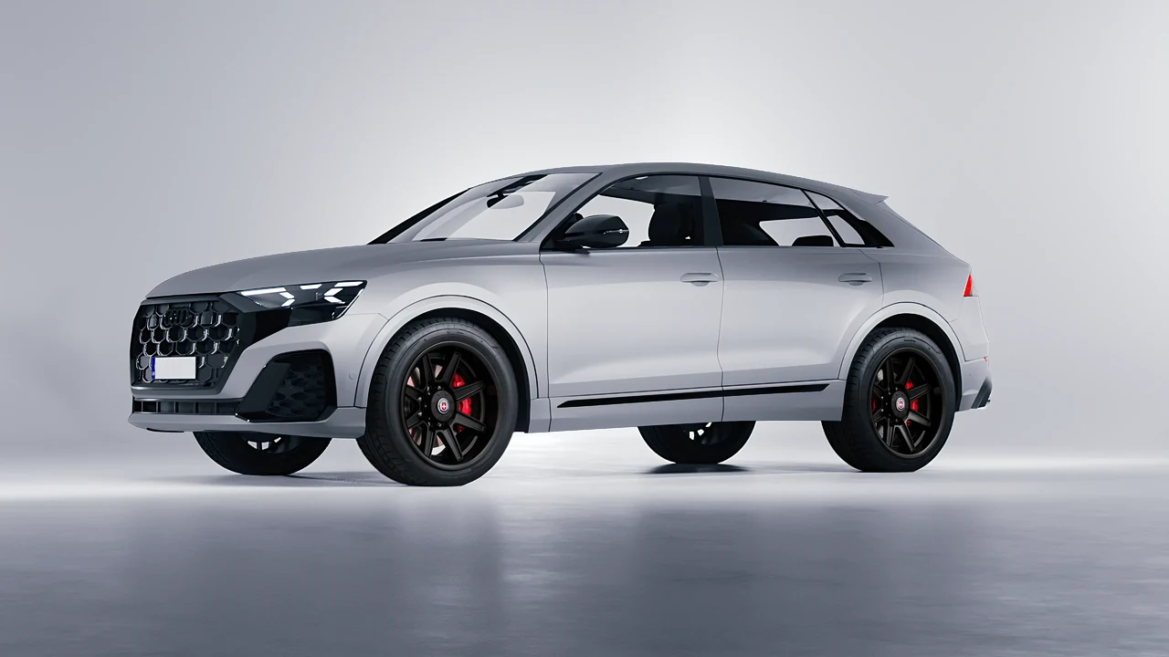 Audi SQ8 2024 on HRE Performance Wheels HD188H forged wheels, front three-quarter view