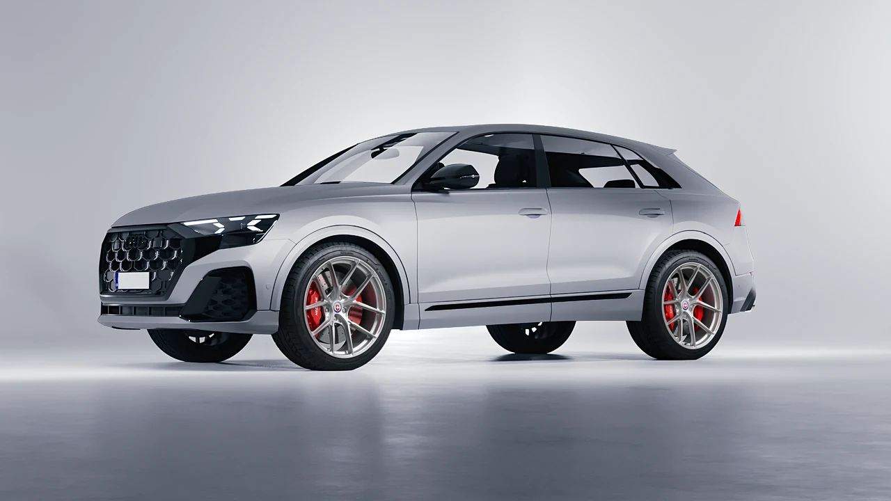 Audi SQ8 2024 on HRE Performance Wheels P101SC forged wheels, front three-quarter view