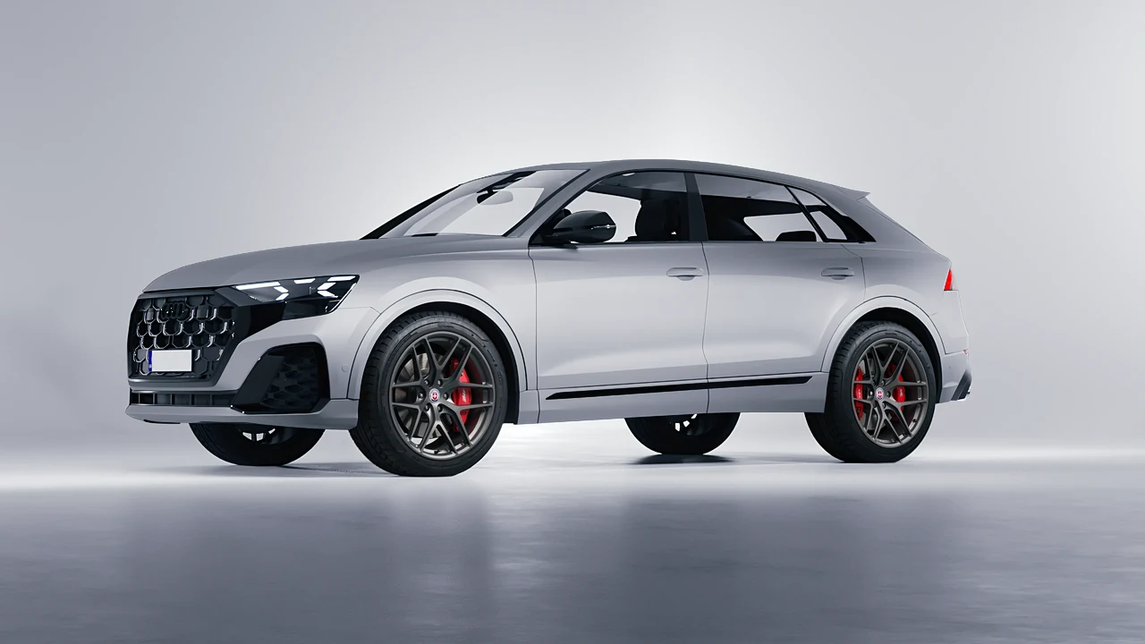 Audi SQ8 2024 on HRE Performance Wheels P161 forged wheels, front three-quarter view