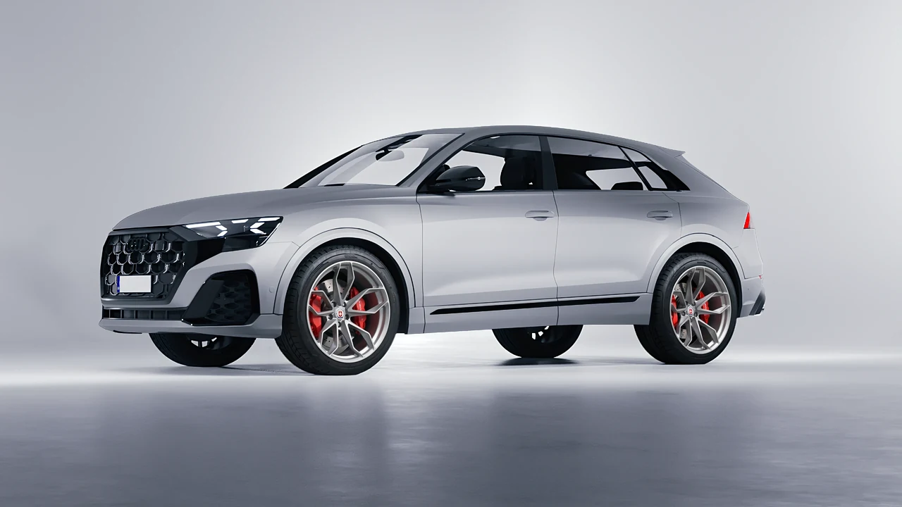 Audi SQ8 2024 on HRE Performance Wheels P201 forged wheels, front three-quarter view